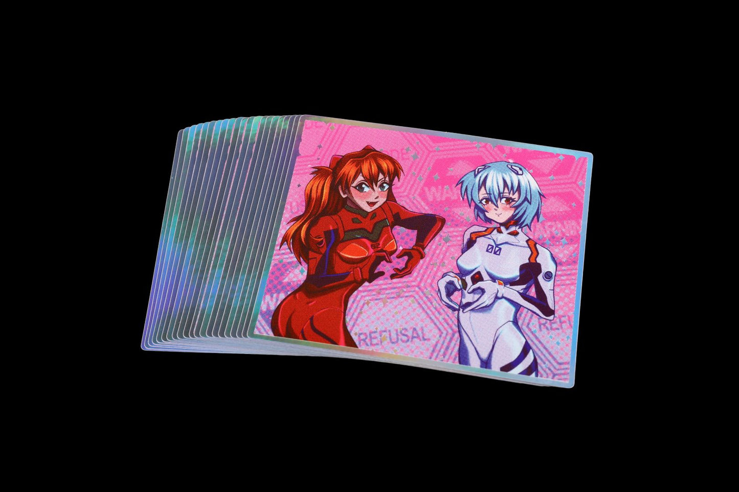 Asuka and Rei Large Holographic Sticker