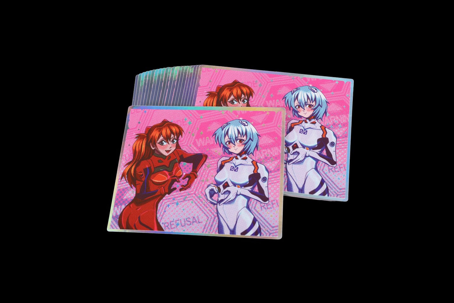Asuka and Rei Large Holographic Sticker