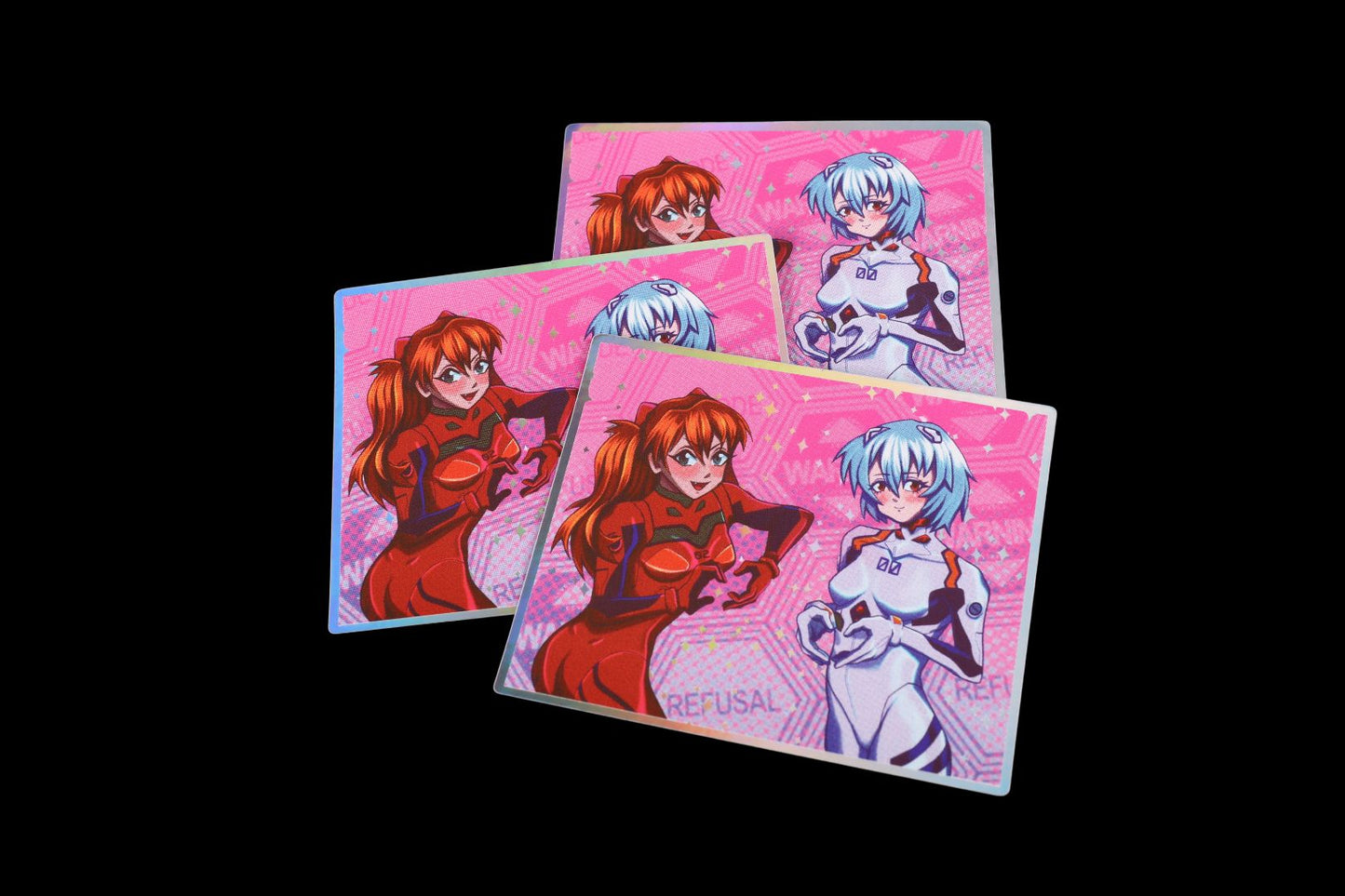 Asuka and Rei Large Holographic Sticker