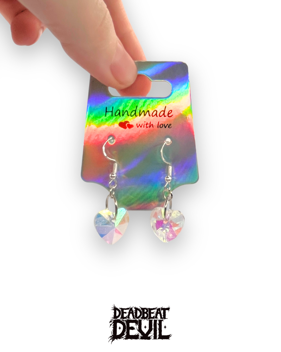 Clear Heart Earrings