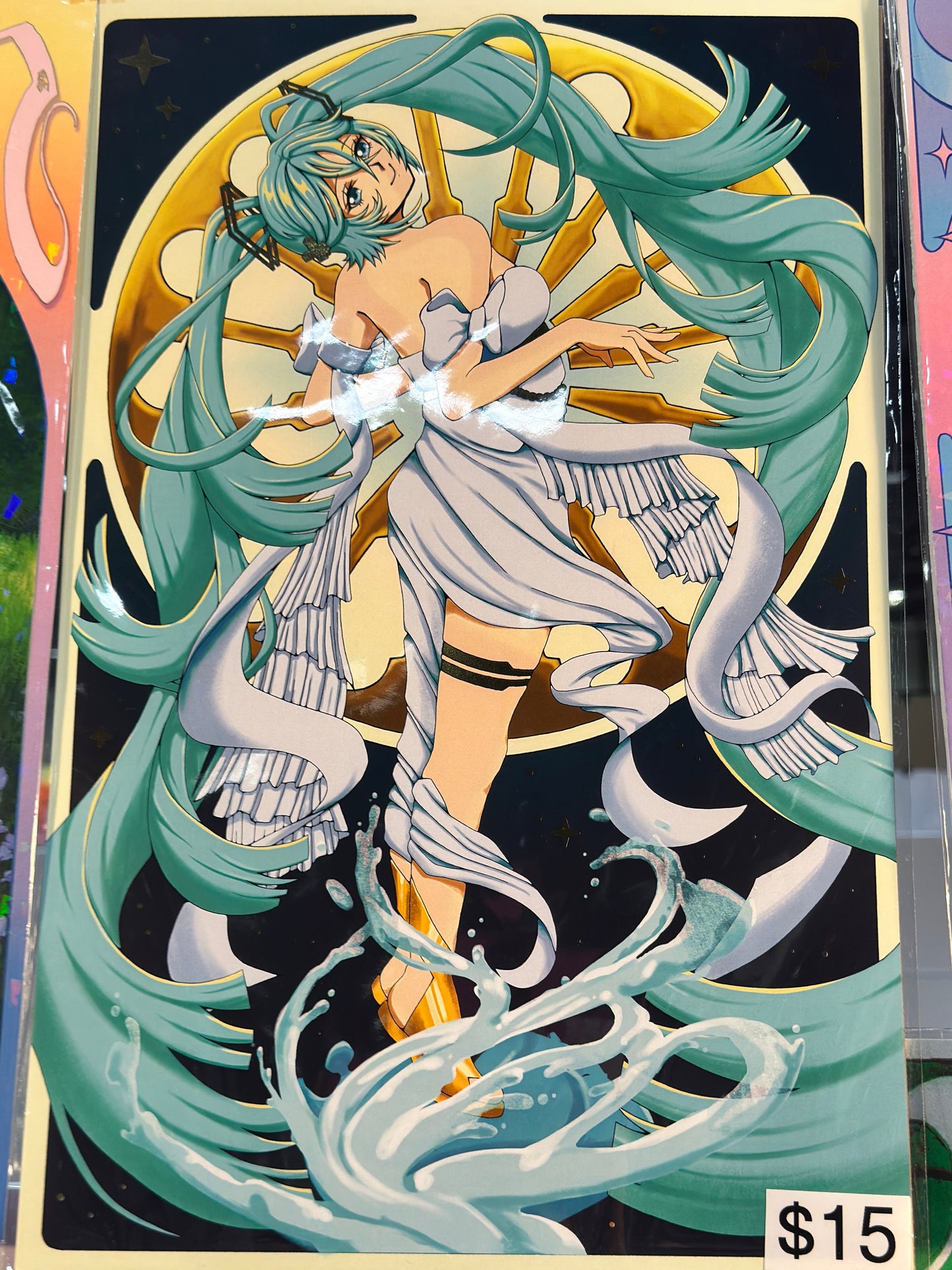 Biblically accurate miku gold foil print