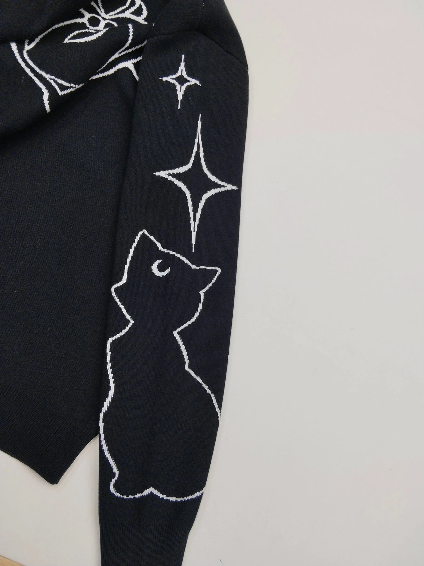 Magical Girl Knit Sweater Black and White Version
