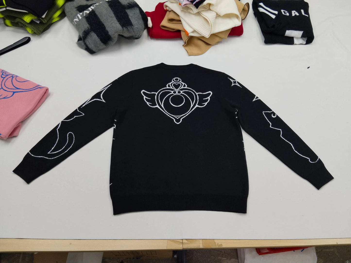 Magical Girl Knit Sweater Black and White Version