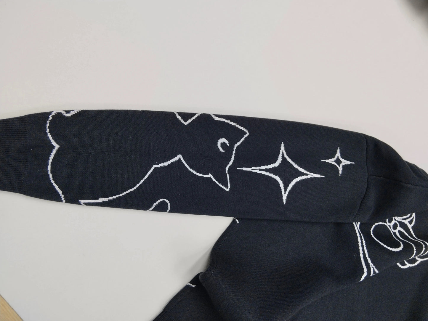 Magical Girl Knit Sweater Black and White Version