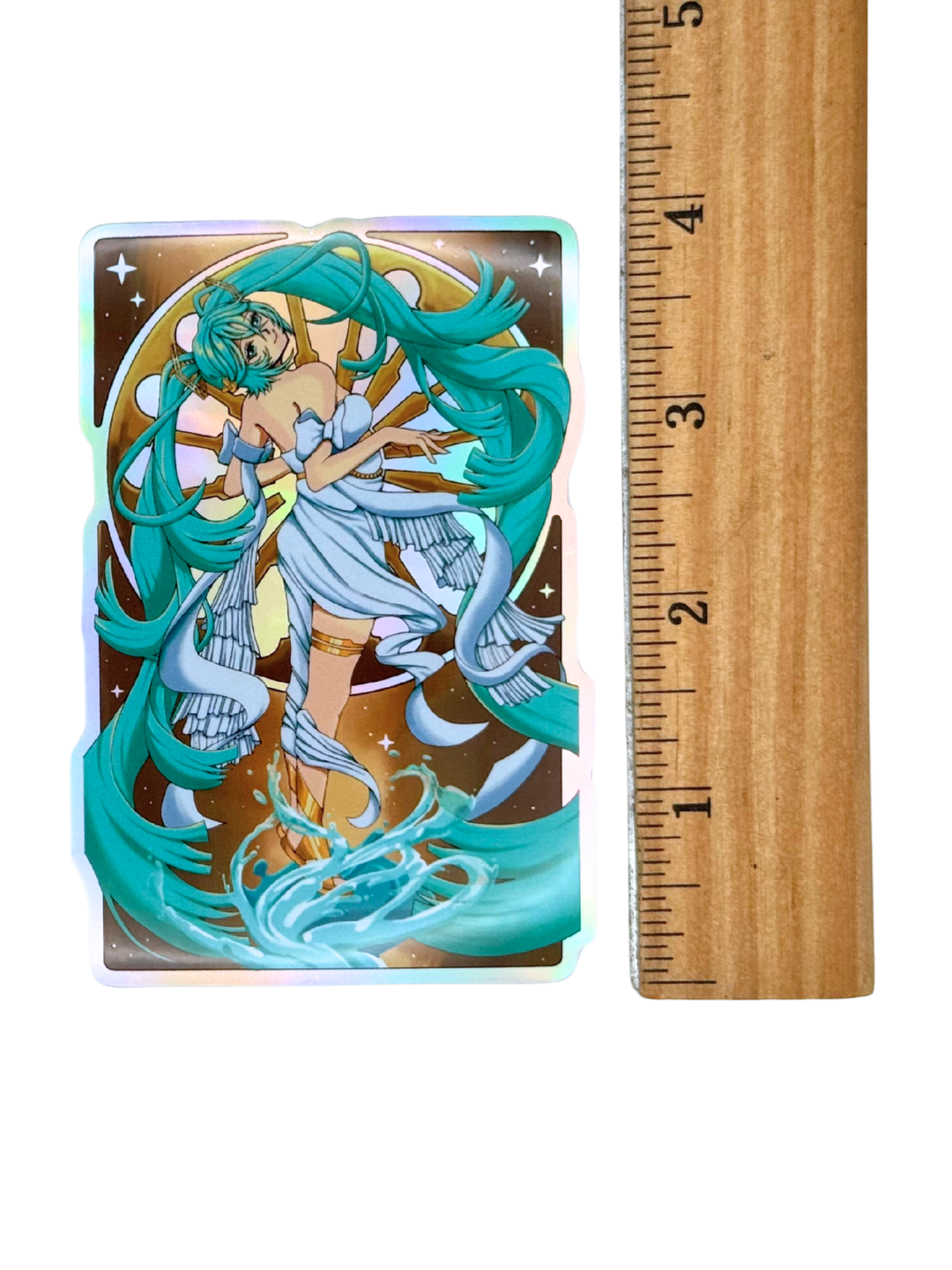 Biblically Acute Hatsune Miku Art Nouveau Inspired Holographic Sticker