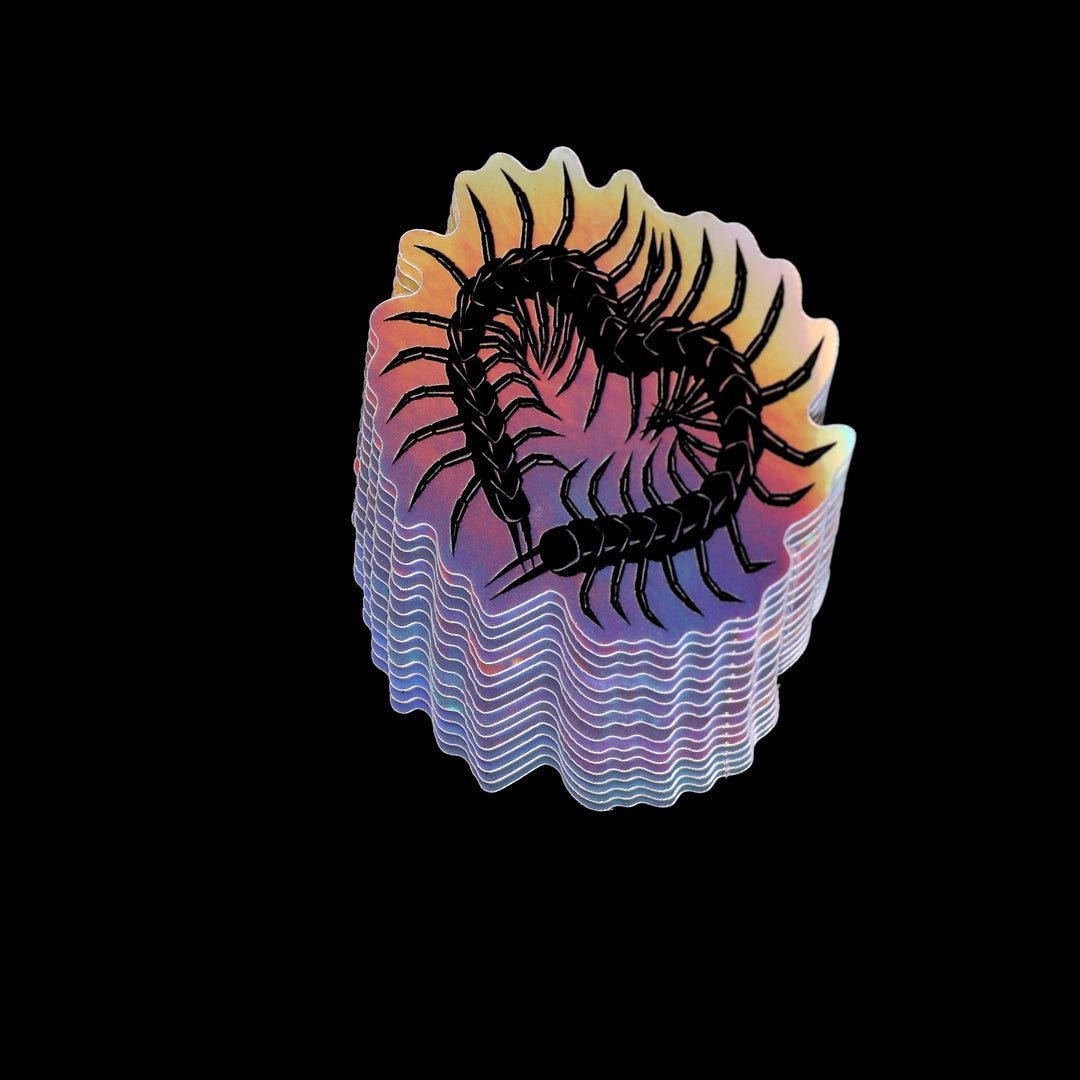 Centipede Heart Holographic Sticker