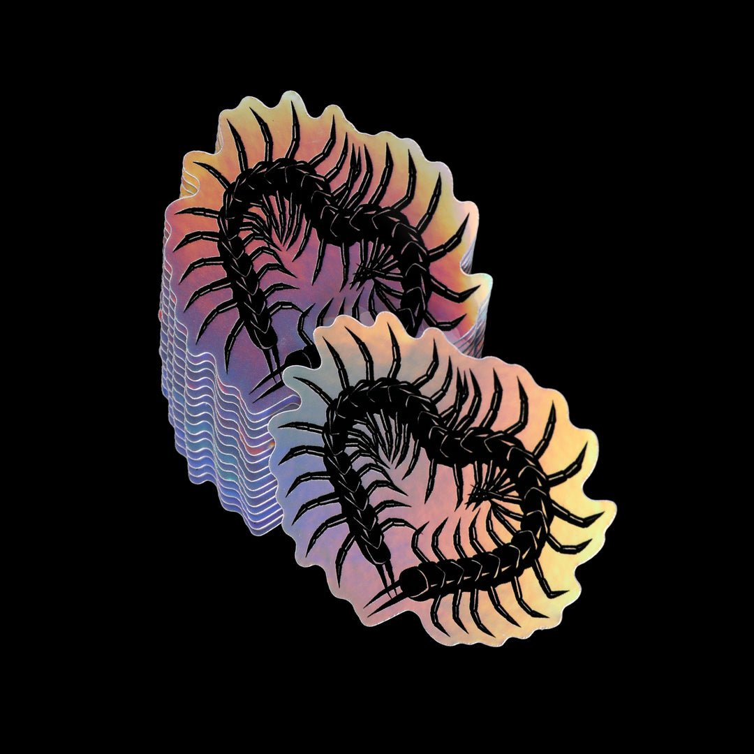 Centipede Heart Holographic Sticker
