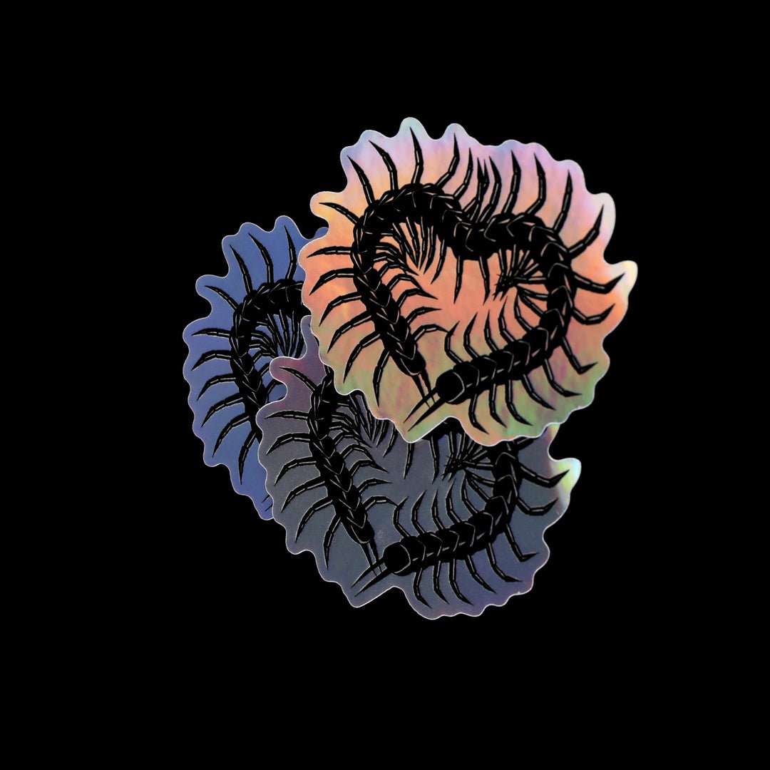 Centipede Heart Holographic Sticker