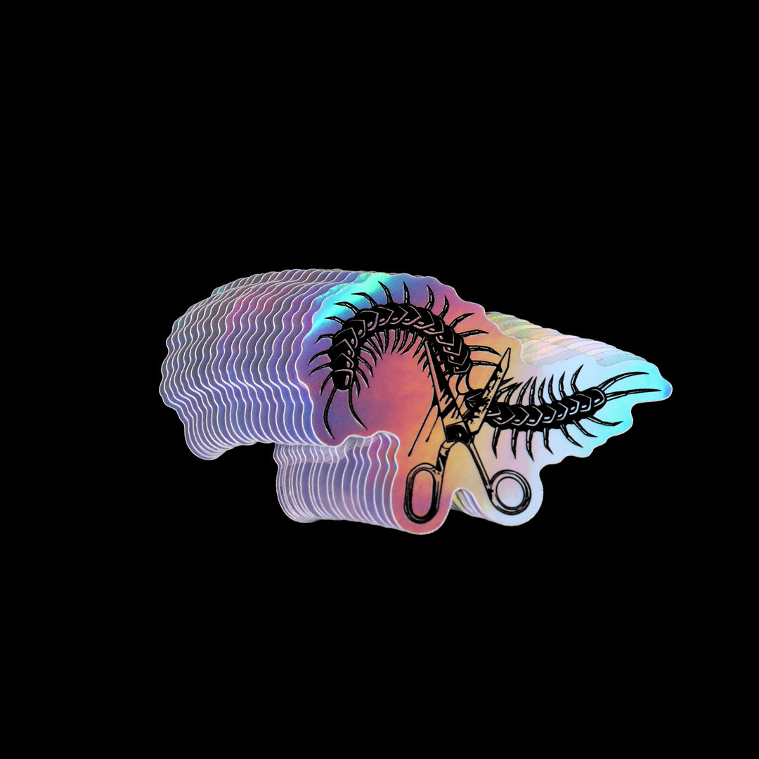 Centipede Scissor Holographic Sticker