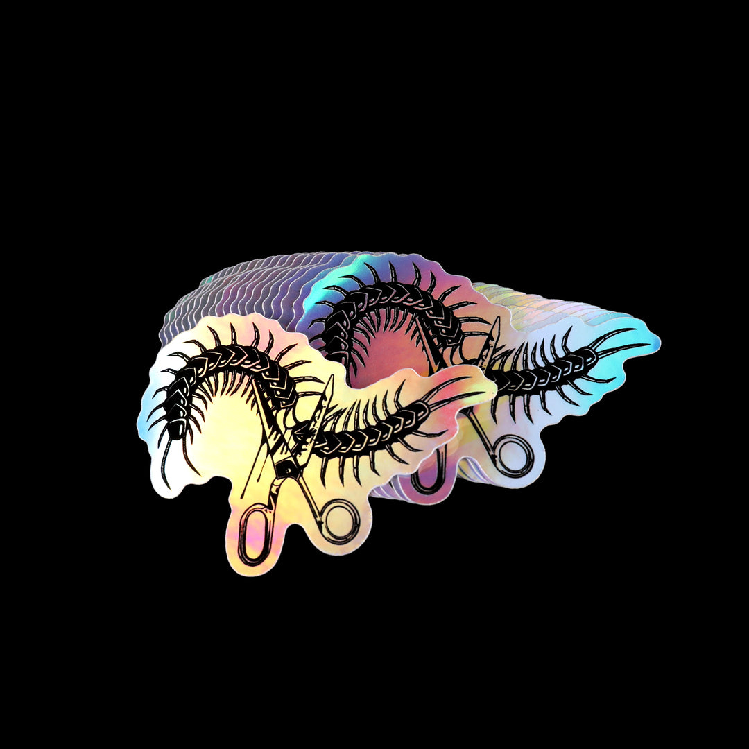 Centipede Scissor Holographic Sticker