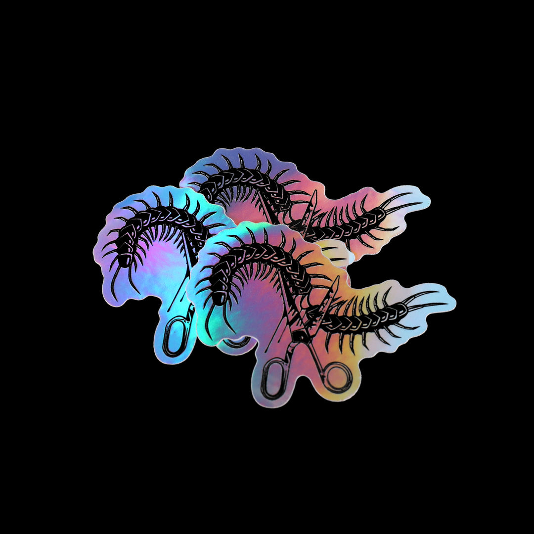 Centipede Scissor Holographic Sticker