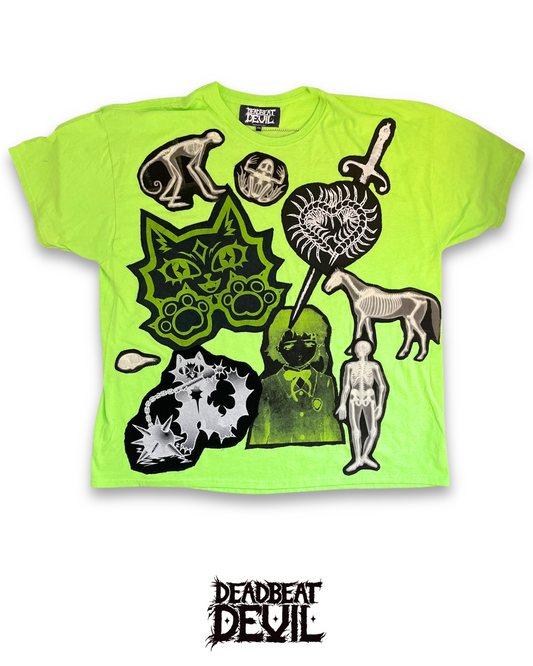 Neon Green Patchwork Shirt