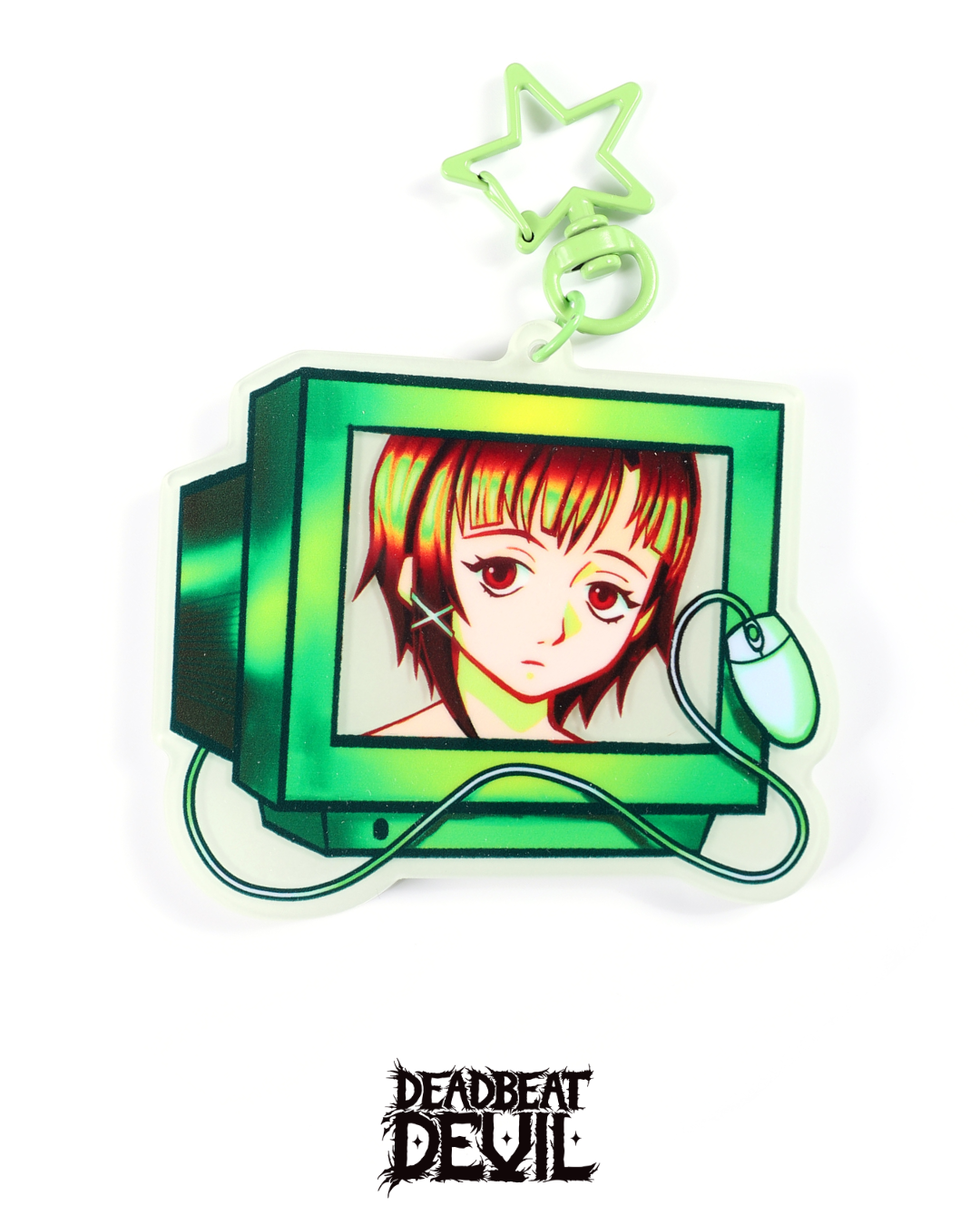 Glow in the Dark Lain Computer Keychain
