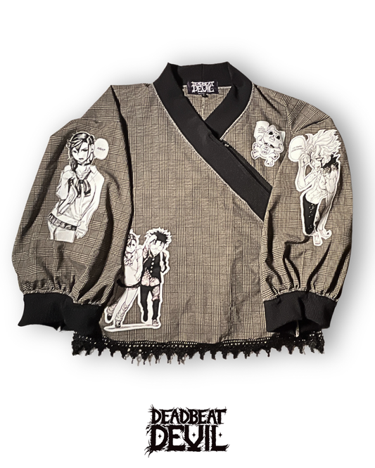 Momo and Okarun Zip Up Aoqun Hanfu Inspired Top