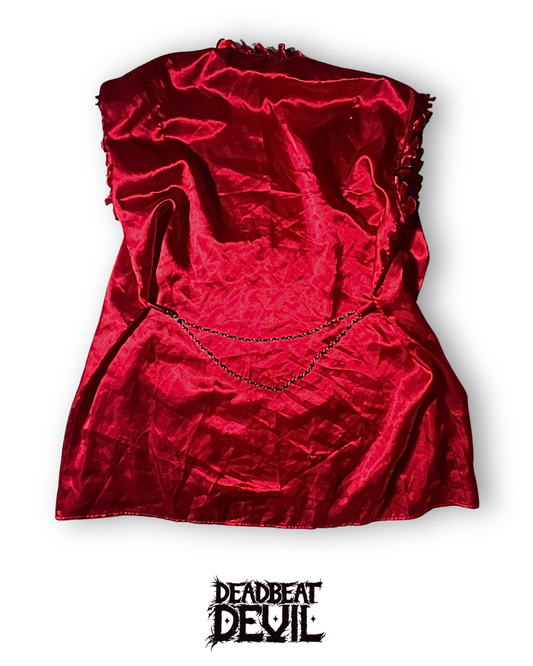 Satin Top with Decorative Beaded Belt