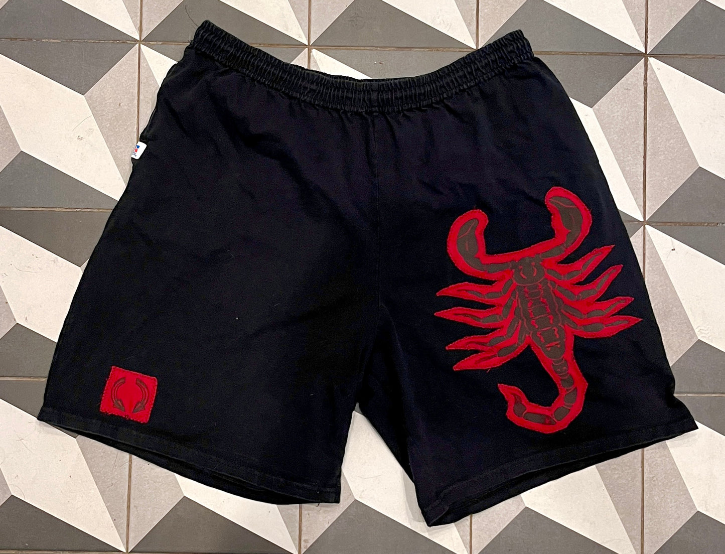 Black and Red Scorpion Shorts