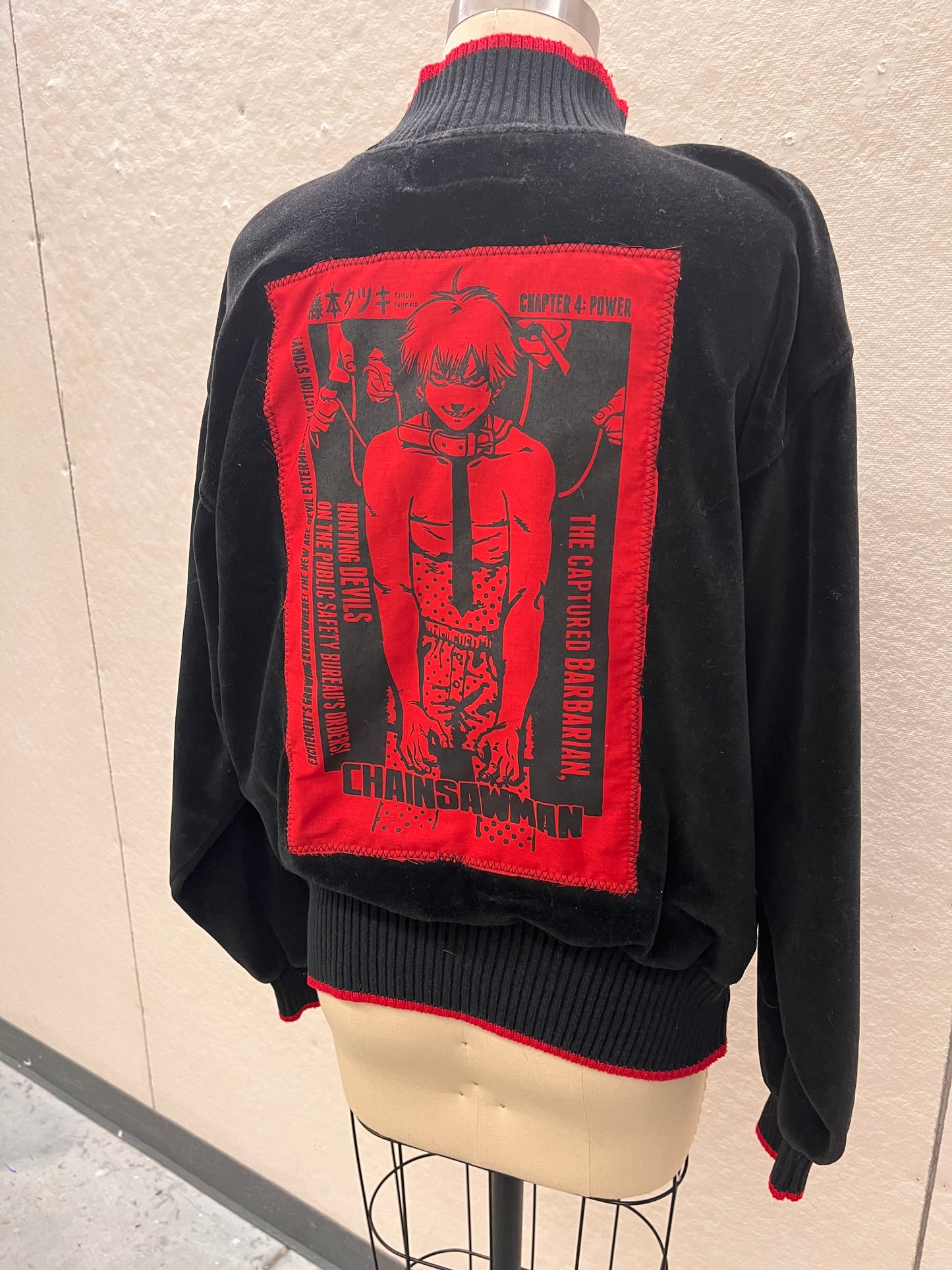 Chainsaw Black and Red Sweater