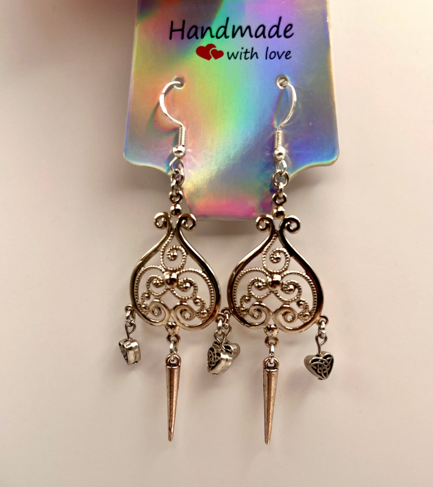 Art Nouveau Heart Earrings