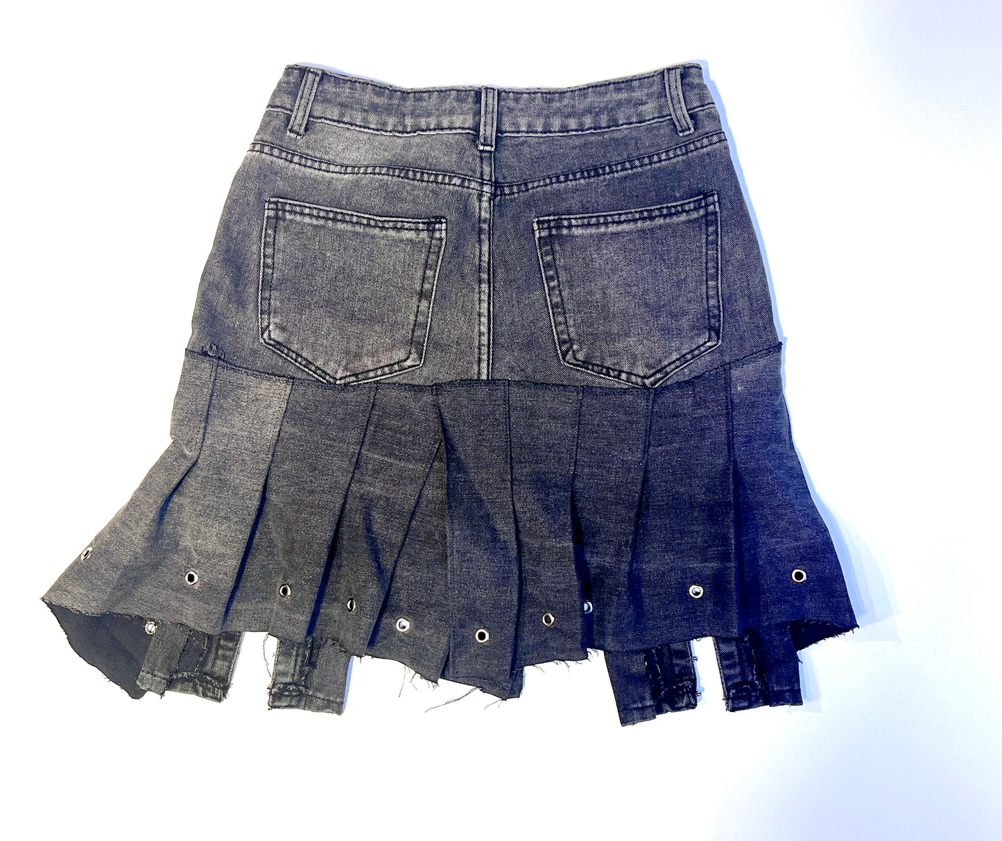 Black Denim Trash Skirt