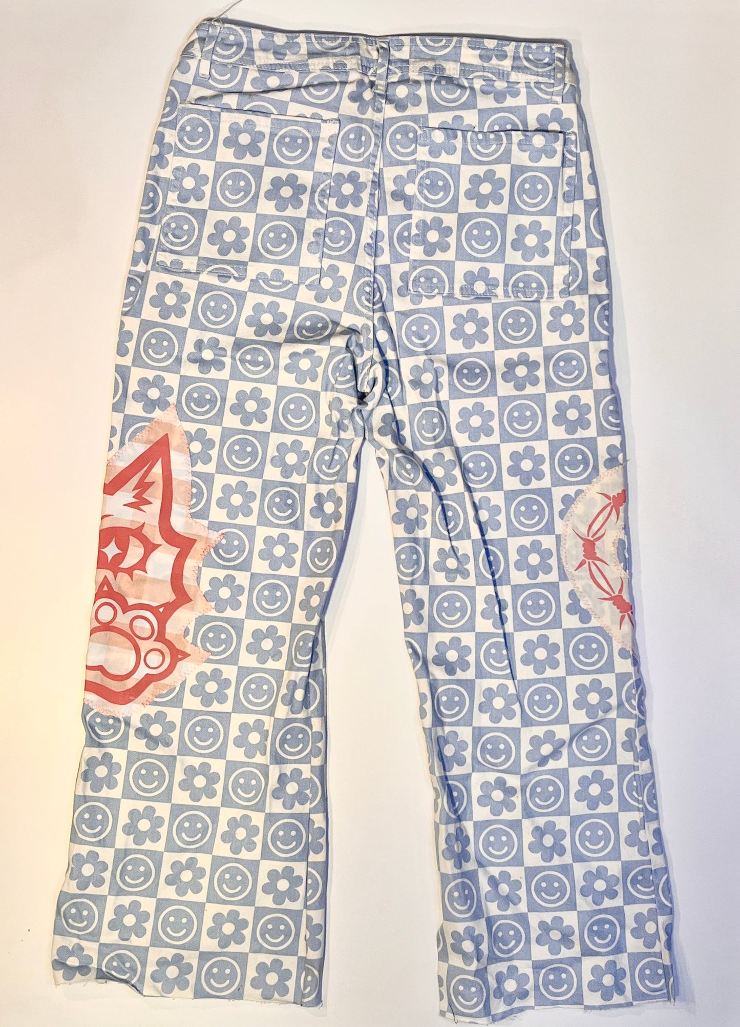 Checker Print Pastel Blue and Pink Pants