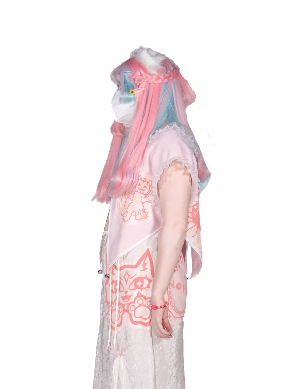 Pastel Pink and White Jester Top