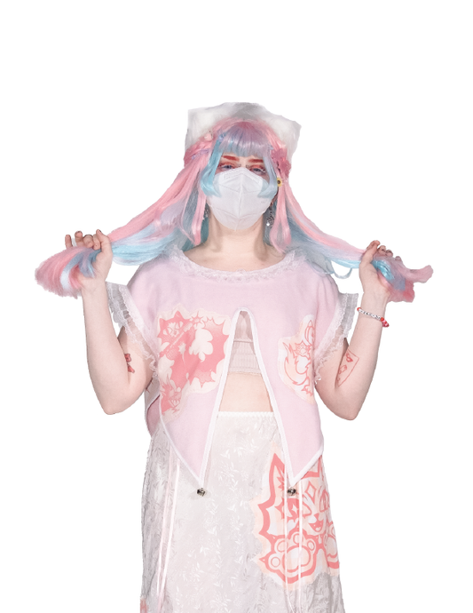 Pastel Pink and White Jester Top