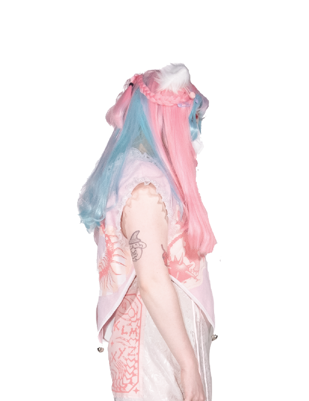 Pastel Pink and White Jester Top