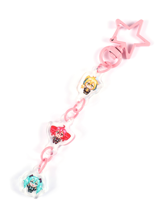 Triple Baka Segmented Acrylic Keychain