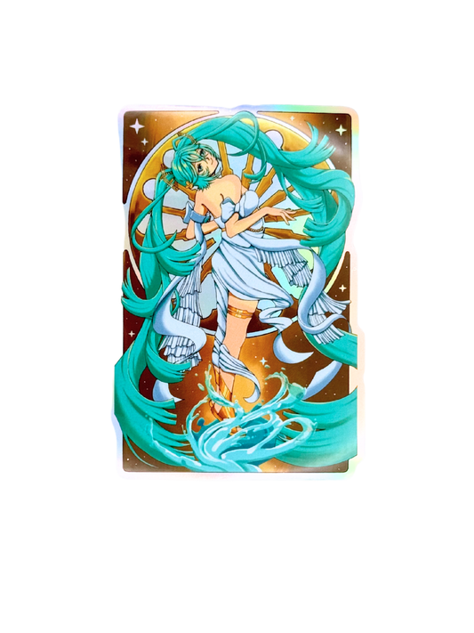 Biblically Acute Hatsune Miku Art Nouveau Inspired Holographic Sticker