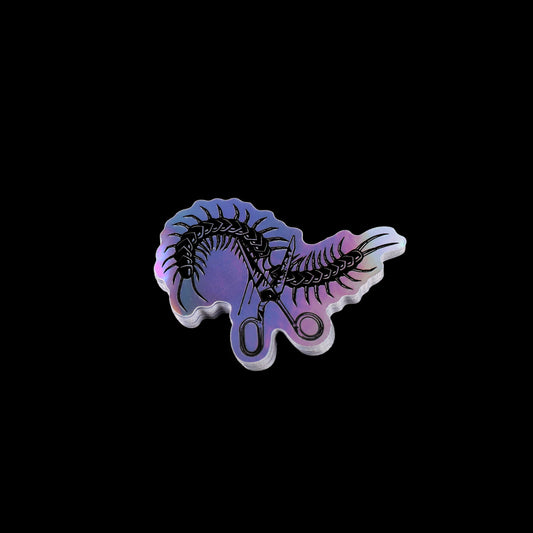 Centipede Scissor Holographic Sticker