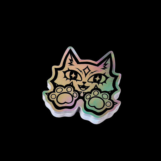 Kitty Logo Holographic Sticker